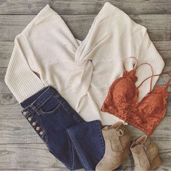 Twists reversible women knit sweater pullover