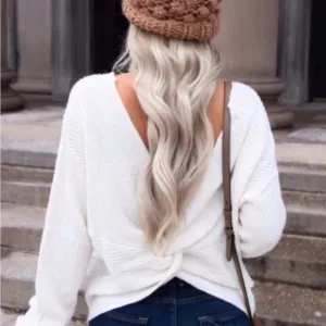 Twists reversible women knit sweater pullover