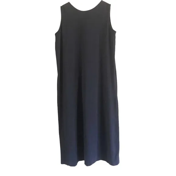 Ulla Popken Navy Blue Sleeveless Cotton Midi Dress 12