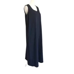 Ulla Popken Navy Blue Sleeveless Cotton Midi Dress 12