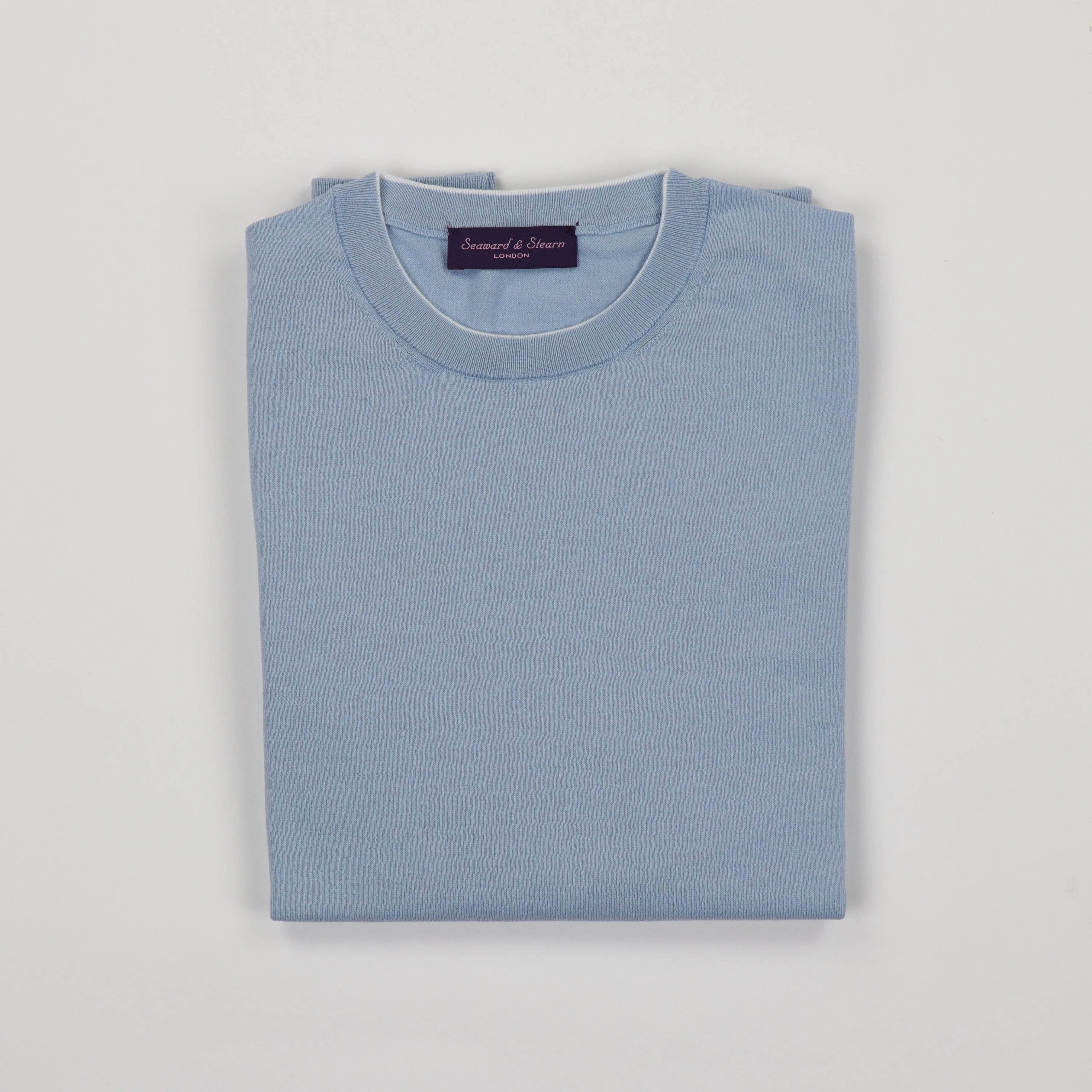 Ultralight Fine Cotton Crewneck in Carolina Blue