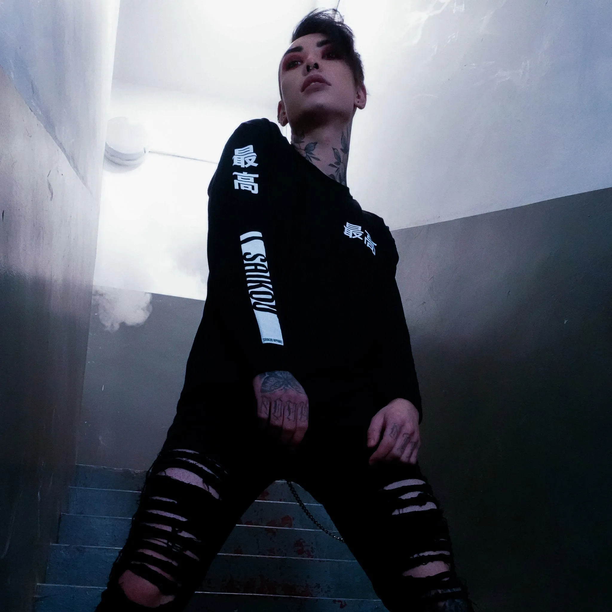Unisex Black Skater Shirt