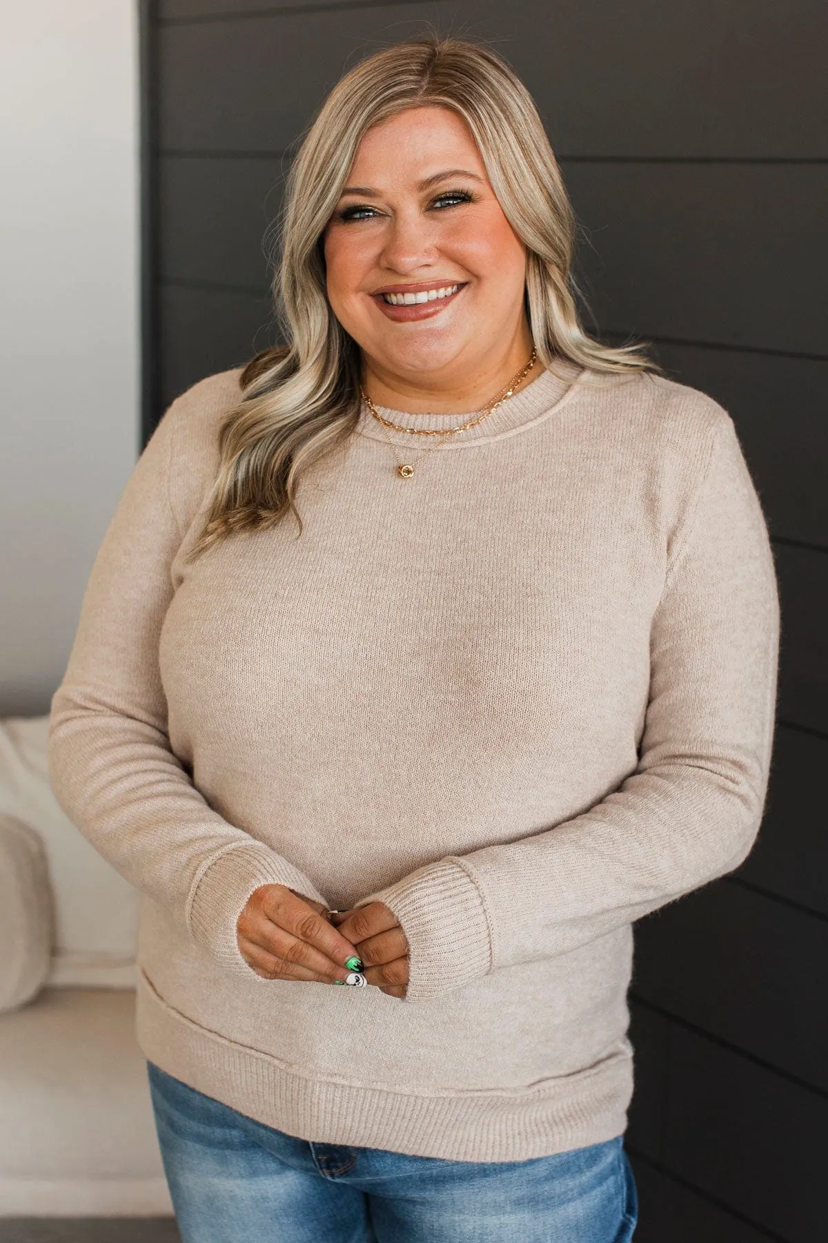 Unmistakable Beauty Knit Sweater- Oatmeal