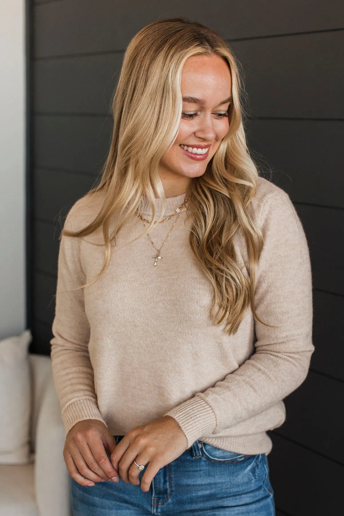 Unmistakable Beauty Knit Sweater- Oatmeal