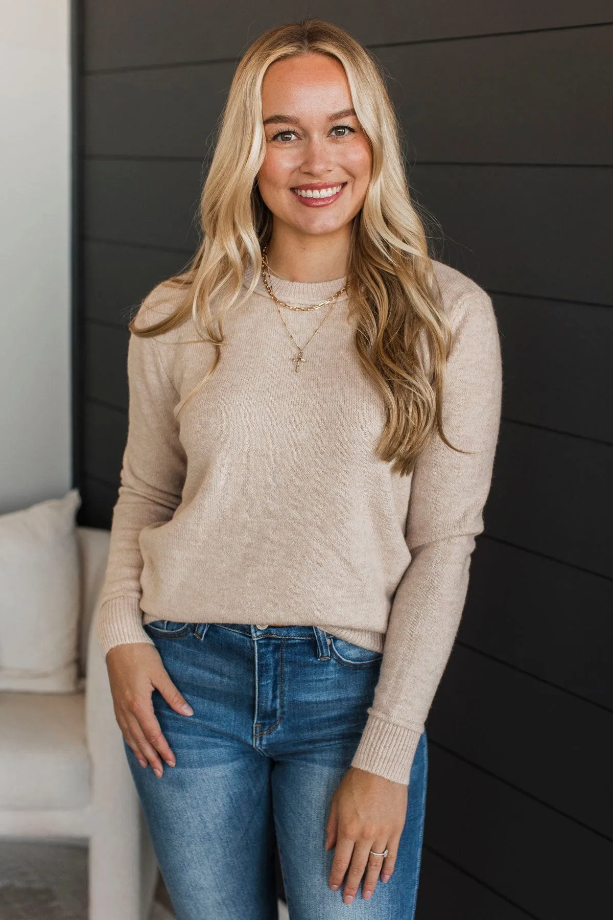Unmistakable Beauty Knit Sweater- Oatmeal
