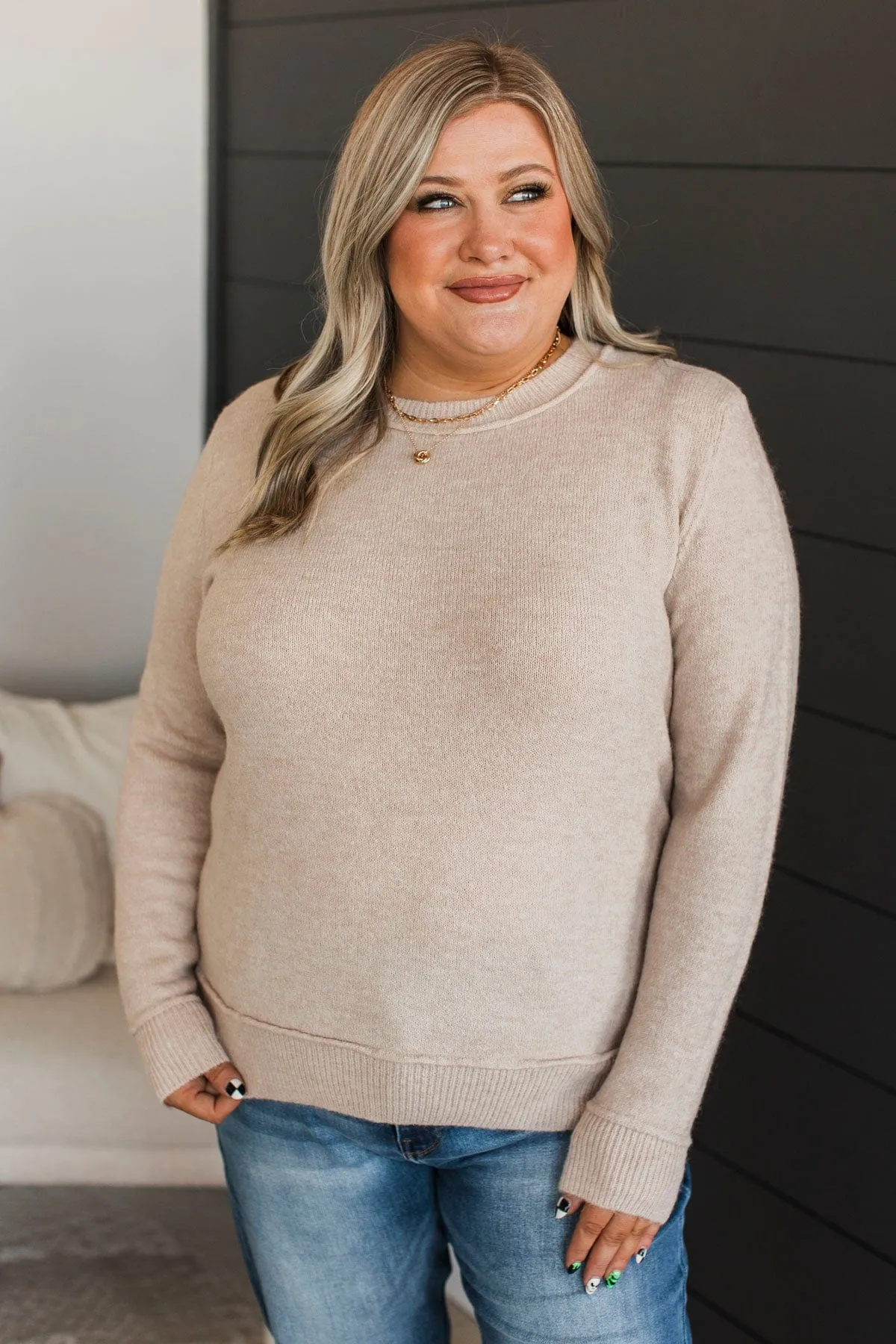 Unmistakable Beauty Knit Sweater- Oatmeal