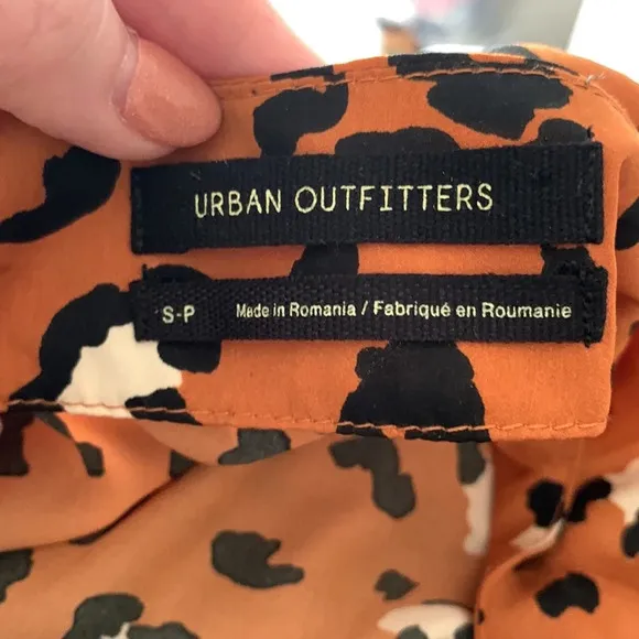 Urban Outfitters Leopard Print Flippy Satin Mini Skirt