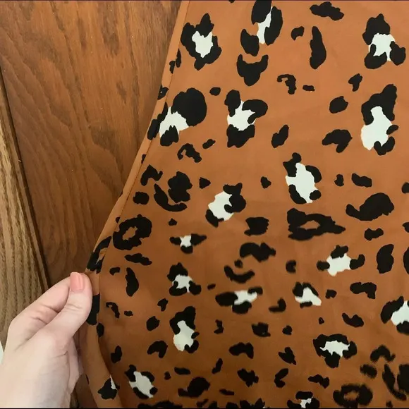 Urban Outfitters Leopard Print Flippy Satin Mini Skirt