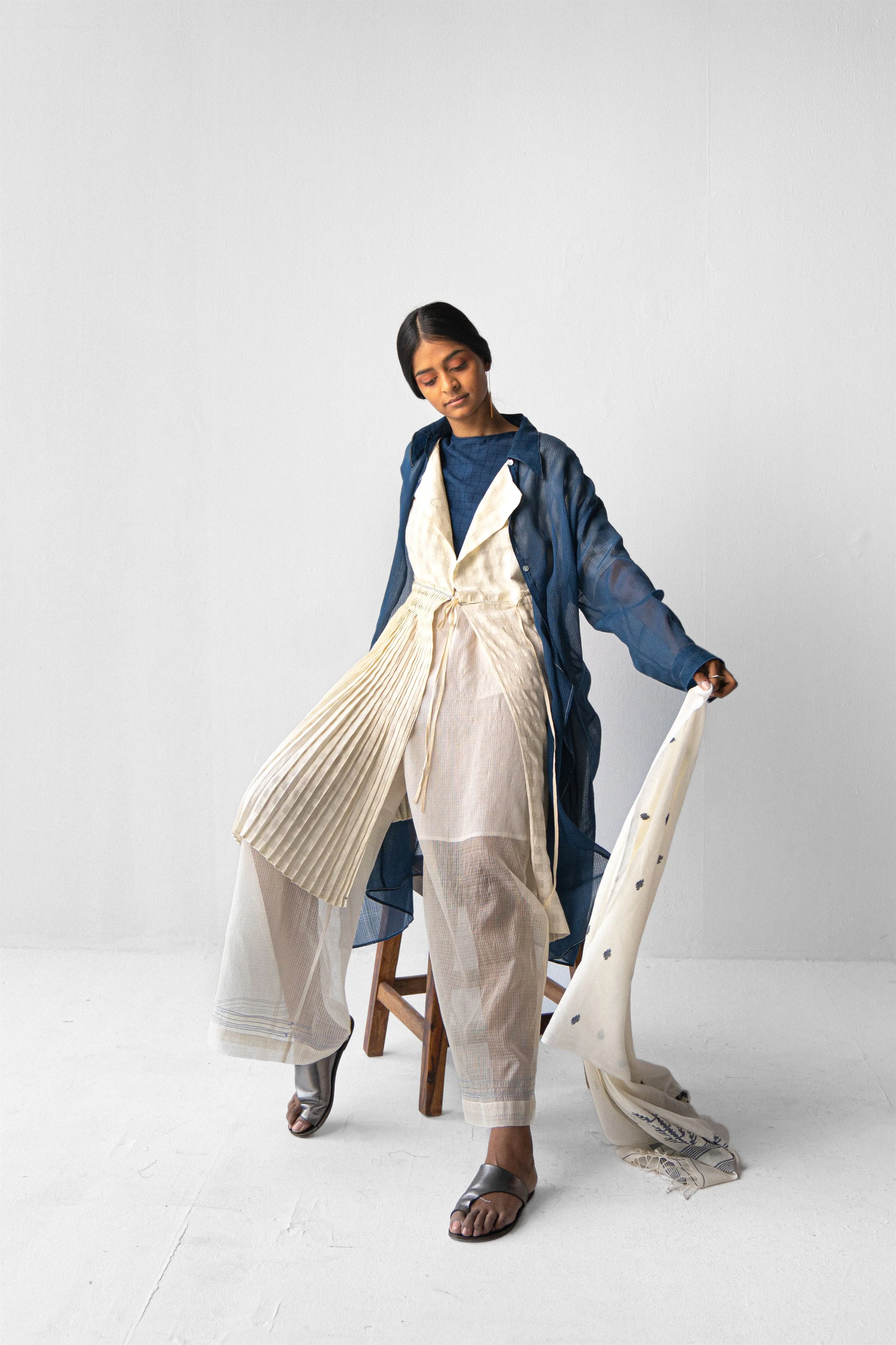Urvashi Kaur   -   Eris Shirt Dress Stitch Line Details