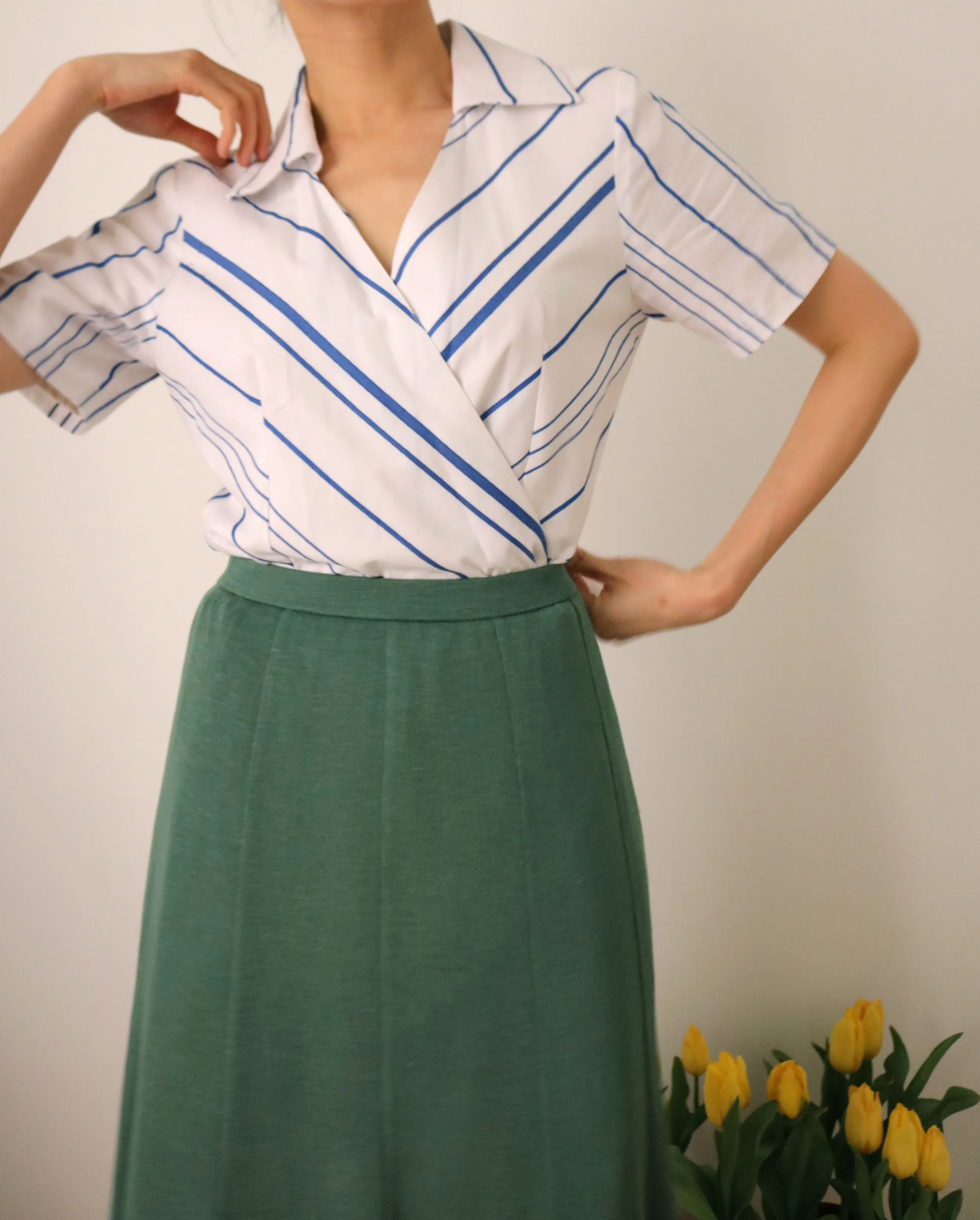 Via wrap blouse
