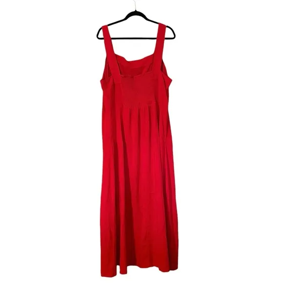 Vince Camuto Red Smocked Back Challis Tiered Sleeveless Maxi Dress | Size 3X‎