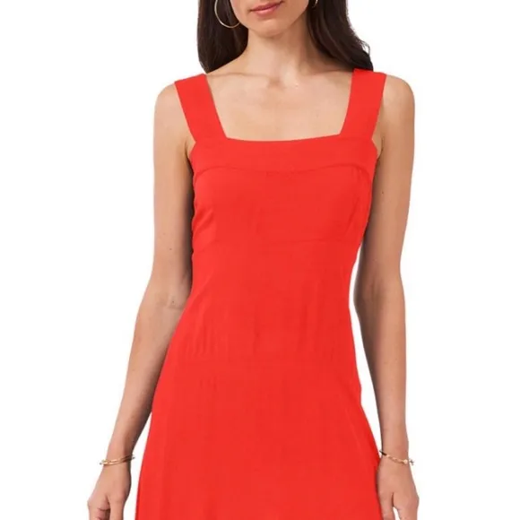 Vince Camuto Red Smocked Back Challis Tiered Sleeveless Maxi Dress | Size 3X‎