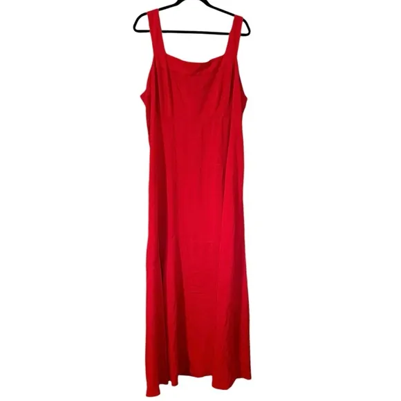 Vince Camuto Red Smocked Back Challis Tiered Sleeveless Maxi Dress | Size 3X‎