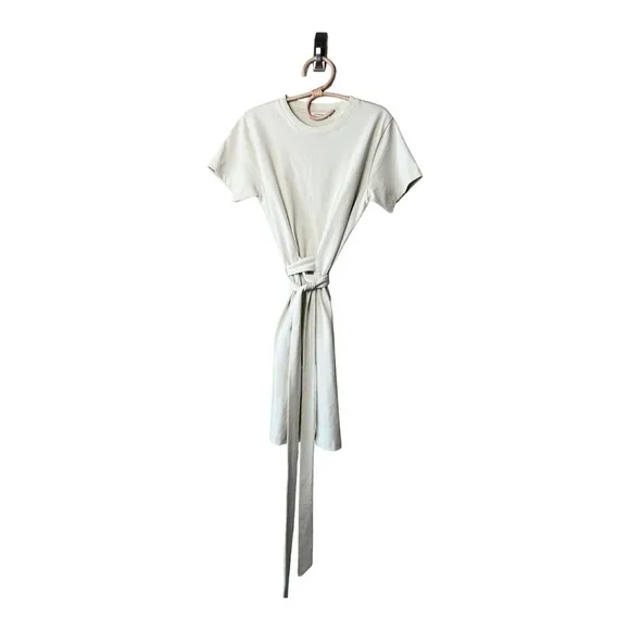 Vince Peruvian Cotton Front Tie Waist T-Shirt Dress Style # V819083502 Small