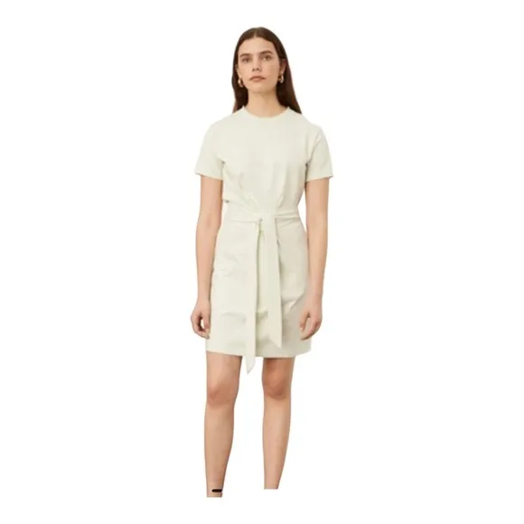 Vince Peruvian Cotton Front Tie Waist T-Shirt Dress Style # V819083502 Small