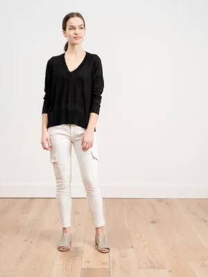 vincent skinny leg cargo pant - soft white