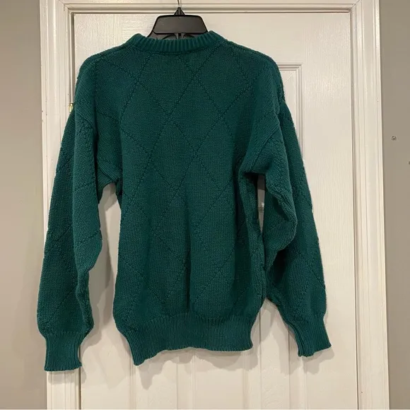 Vintage Brookcraft All American Sportswear Green Knit Sweater Women’s Small