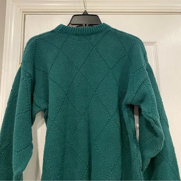 Vintage Brookcraft All American Sportswear Green Knit Sweater Women’s Small
