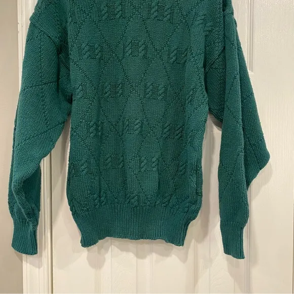 Vintage Brookcraft All American Sportswear Green Knit Sweater Women’s Small
