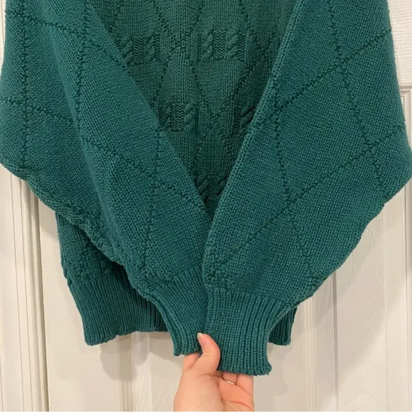 Vintage Brookcraft All American Sportswear Green Knit Sweater Women’s Small