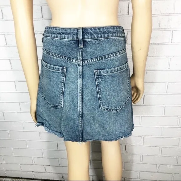 We the Free Free People Zip It Up Denim Mini Skirt