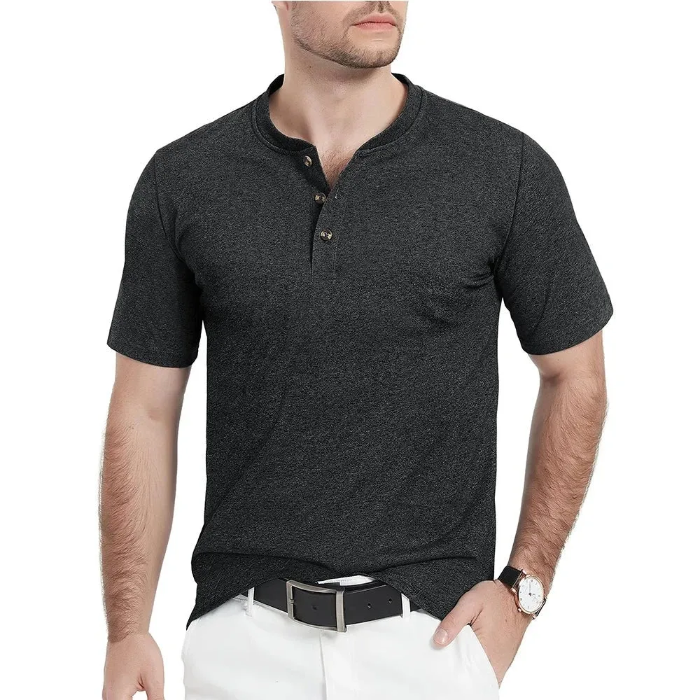 West Louis™ Fashion Henley Heather Color T-shirts