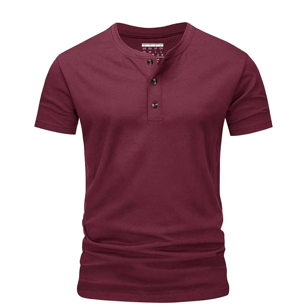 West Louis™ Fashion Henley Heather Color T-shirts