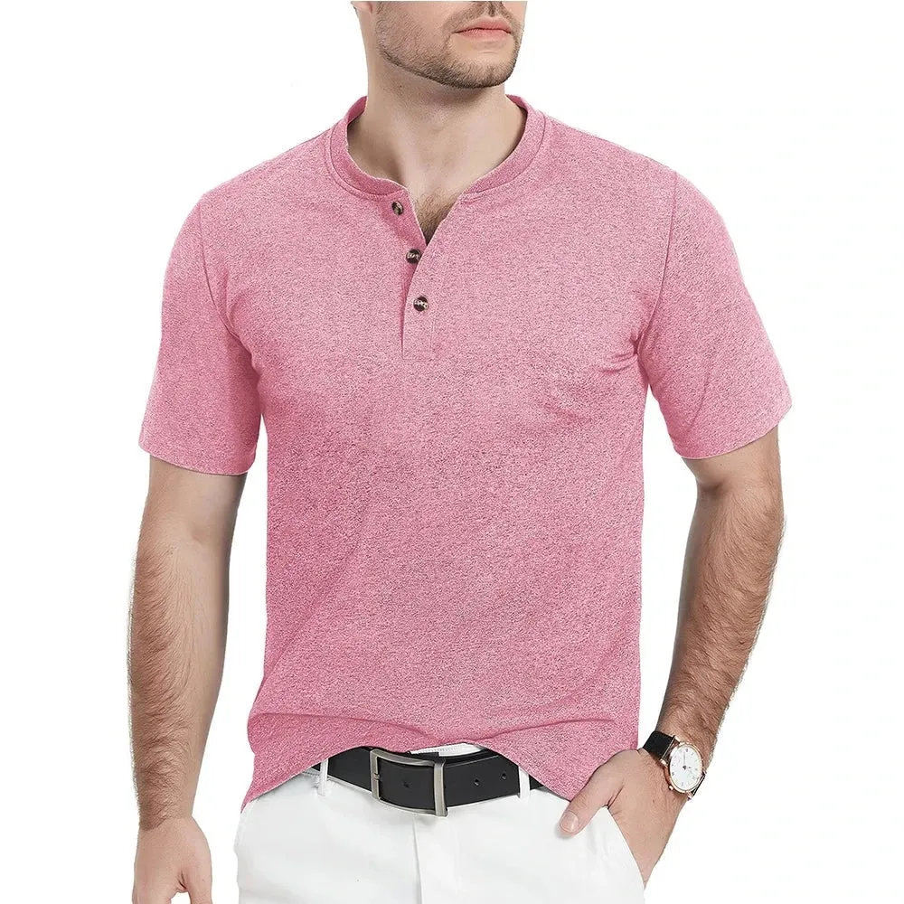 West Louis™ Fashion Henley Heather Color T-shirts