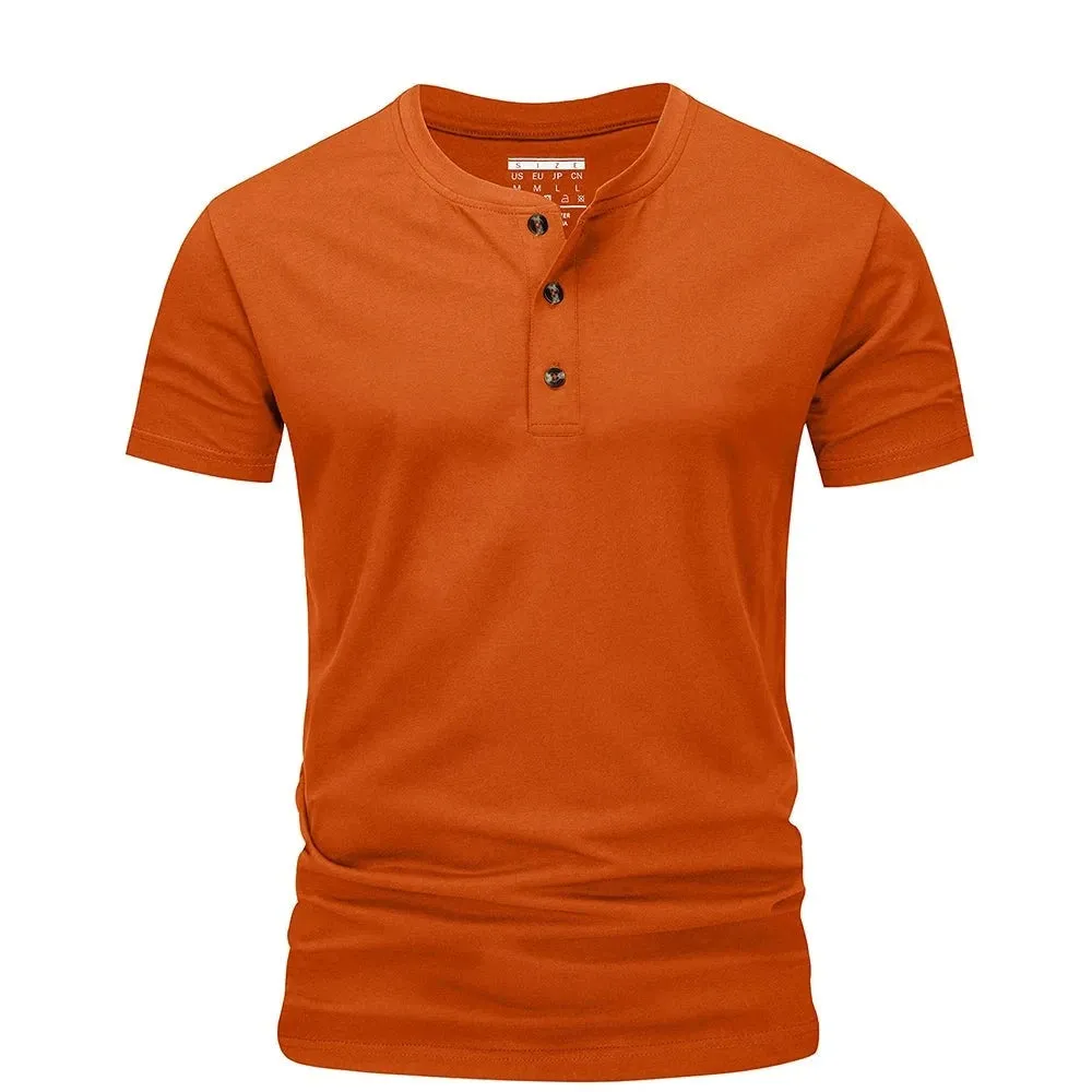 West Louis™ Fashion Henley Heather Color T-shirts