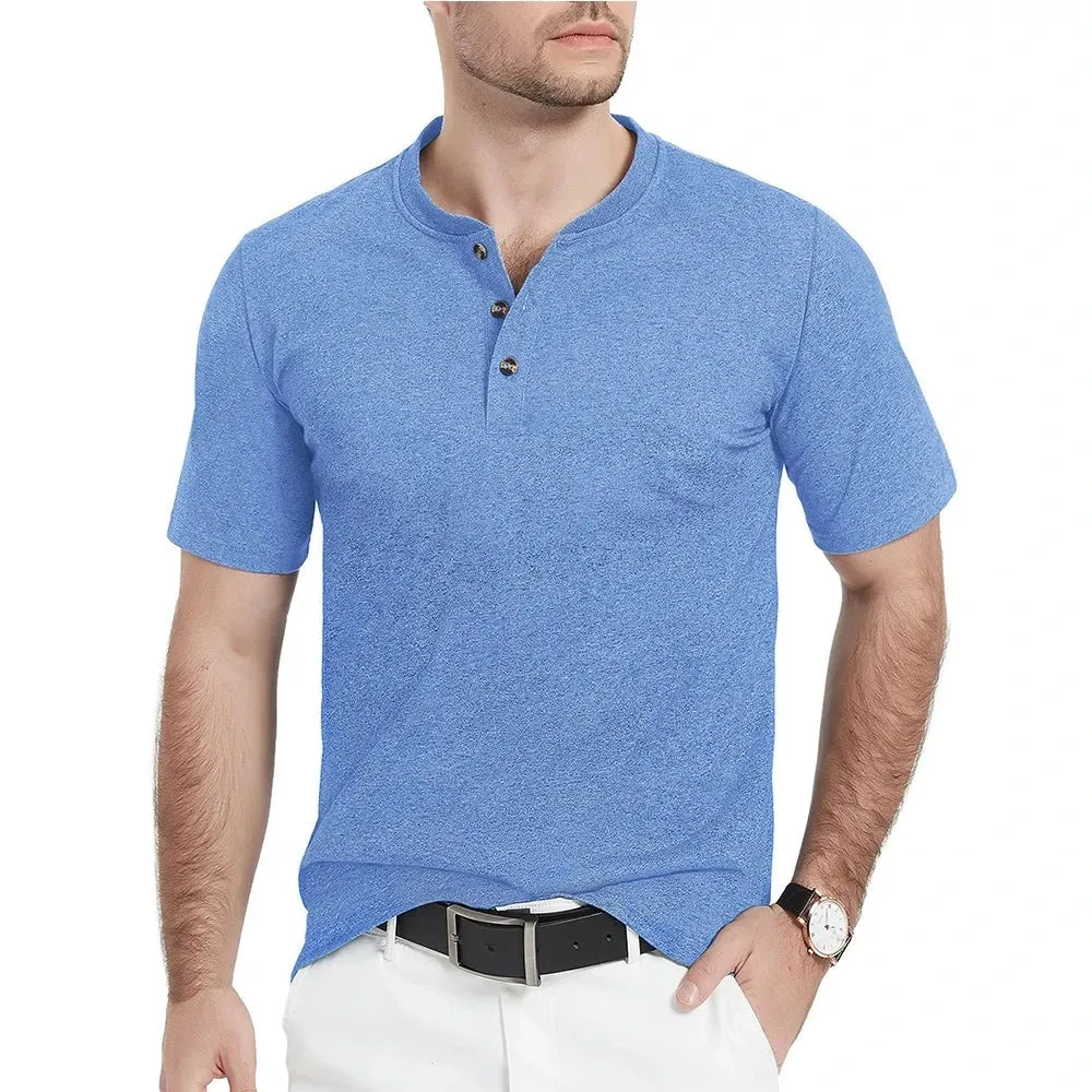 West Louis™ Fashion Henley Heather Color T-shirts
