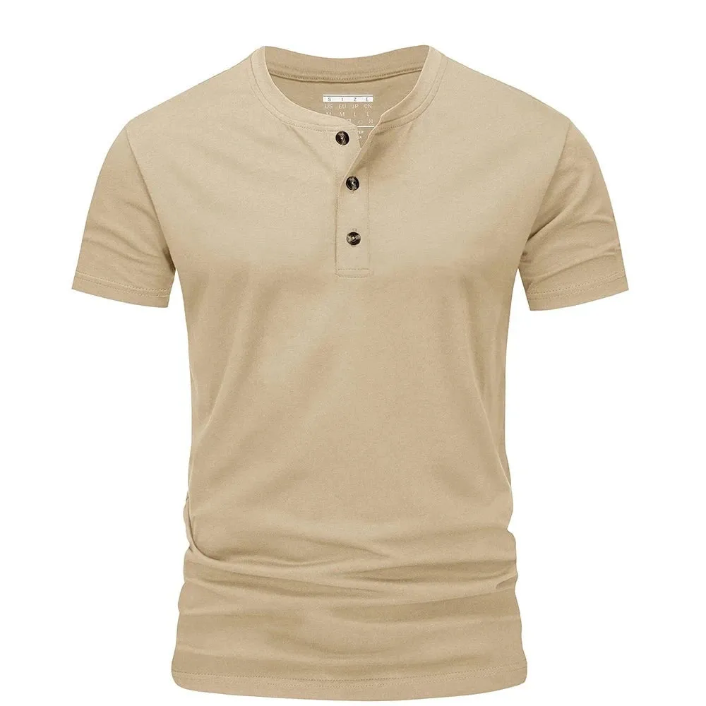 West Louis™ Fashion Henley Heather Color T-shirts