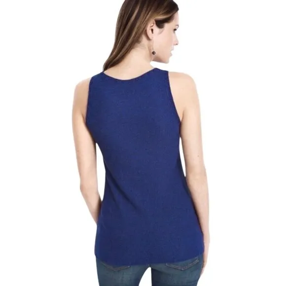 WHBM Deep Marine Sleeveless Sweater