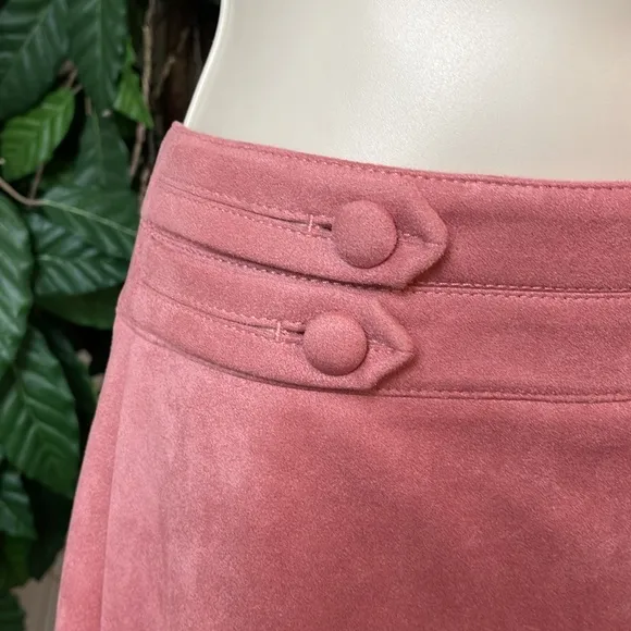 WHBM FAUX SUEDE WRAP SKIRT