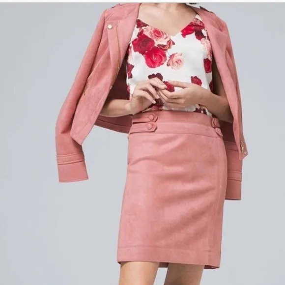 WHBM FAUX SUEDE WRAP SKIRT