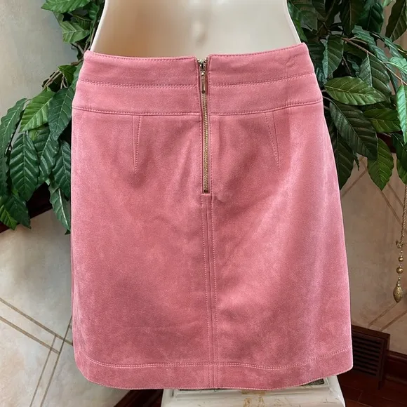 WHBM FAUX SUEDE WRAP SKIRT