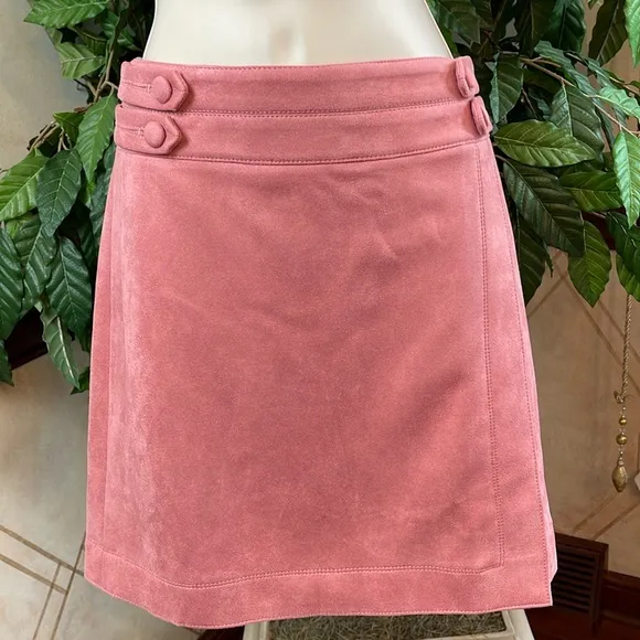 WHBM FAUX SUEDE WRAP SKIRT