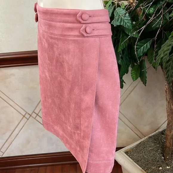 WHBM FAUX SUEDE WRAP SKIRT