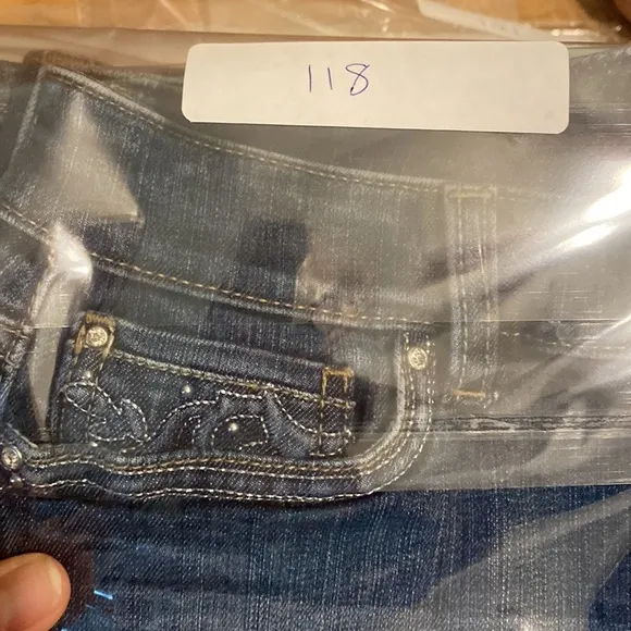WHBM Jean Mini Skirt With Jeweled Embellishments Western Concert Country Size 0