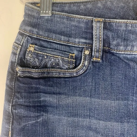 WHBM Jean Mini Skirt With Jeweled Embellishments Western Concert Country Size 0