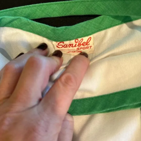 White And Green Embroidered Anchor Wraparound Skirt Nautical Awesome