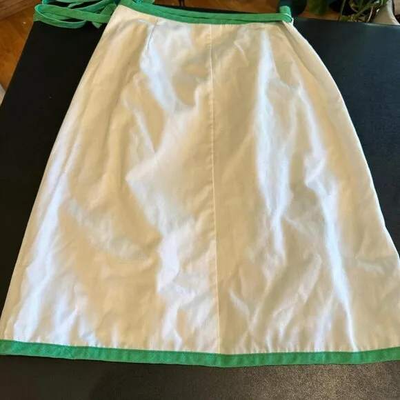 White And Green Embroidered Anchor Wraparound Skirt Nautical Awesome