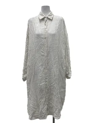 White Stripe Collar T-Shirt Dress
