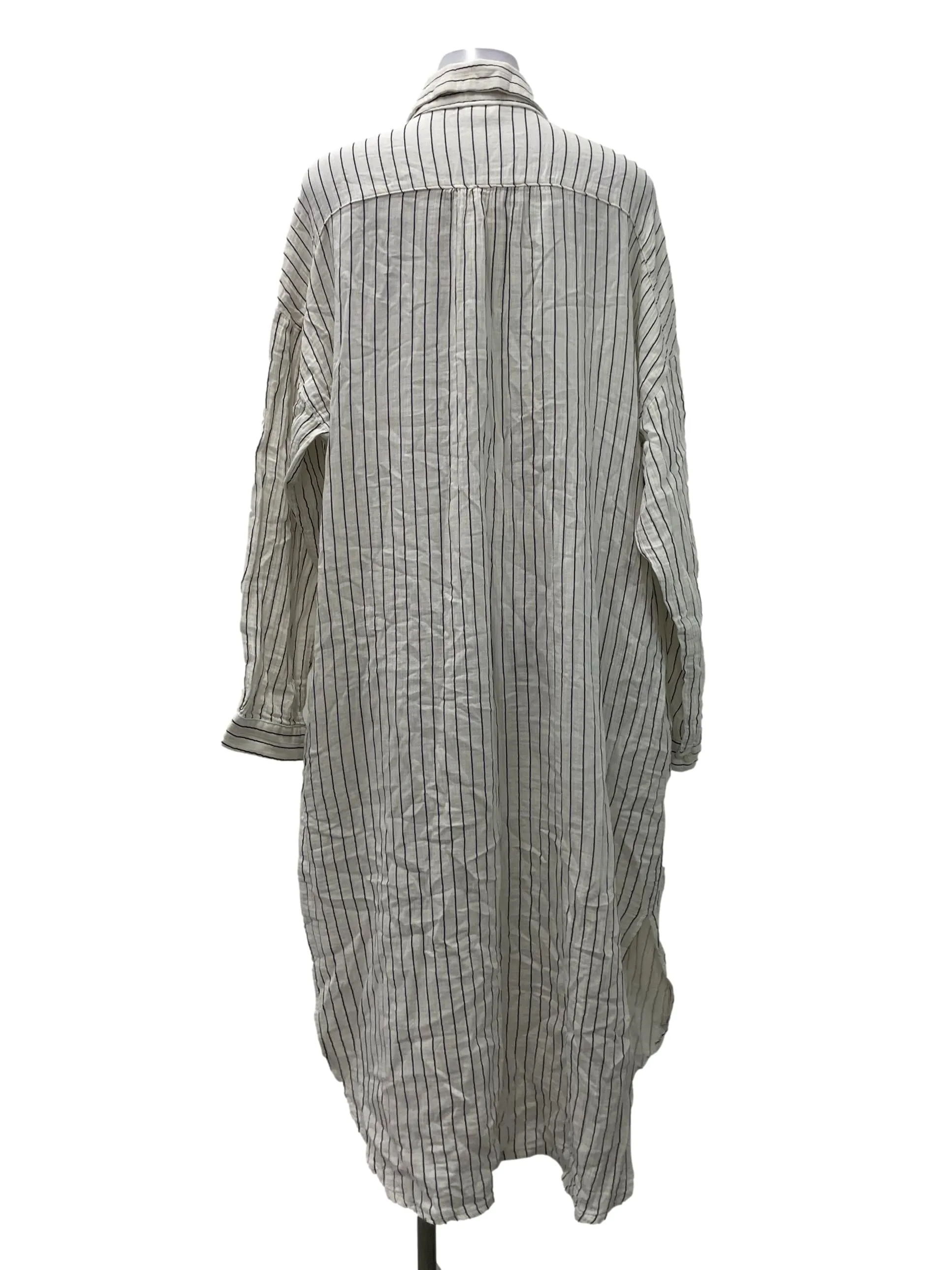 White Stripe Collar T-Shirt Dress