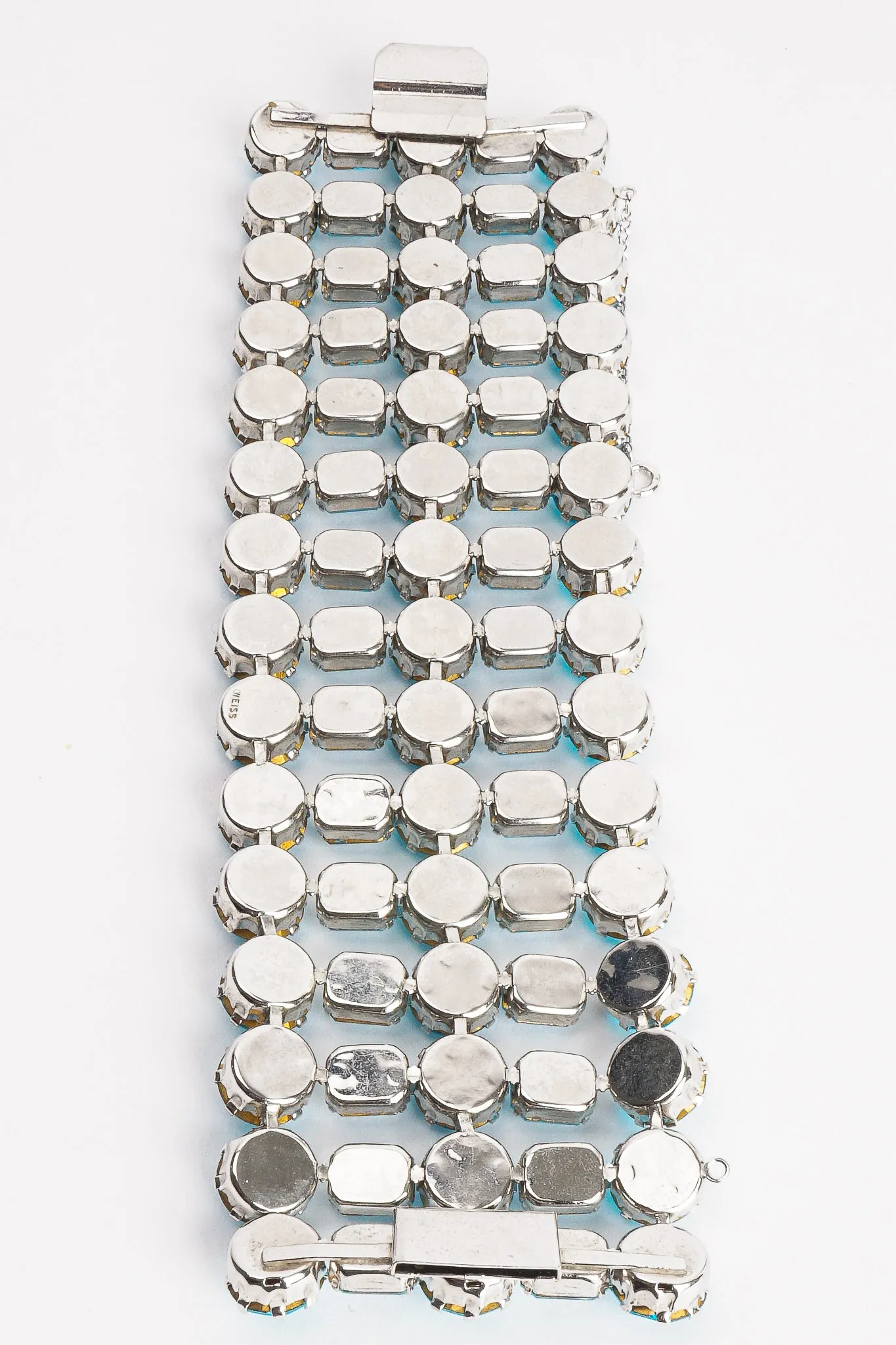 Wide Aqua Crystal Bracelet