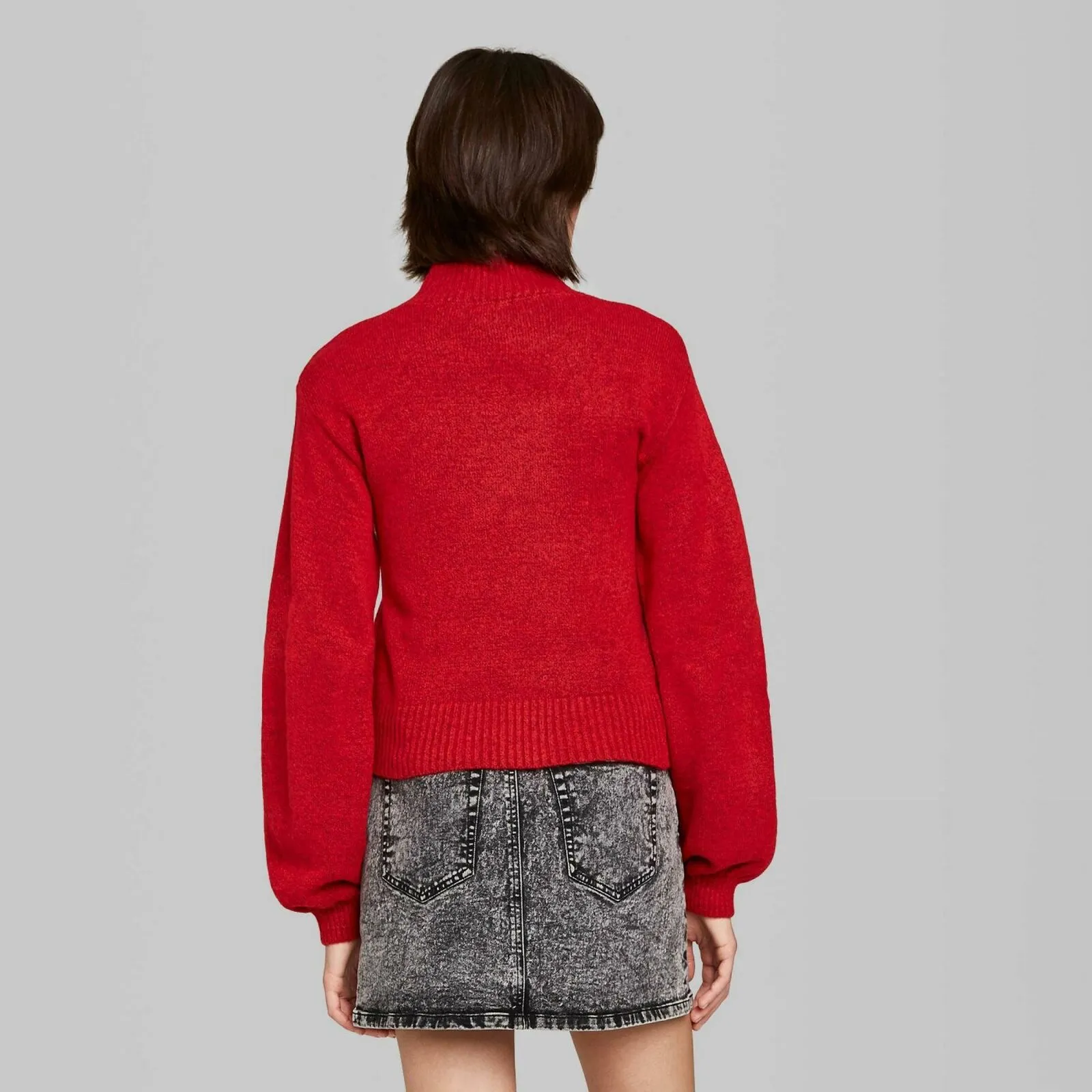 Wild Fable Women's Mock Turtleneck Sweater Red Medium