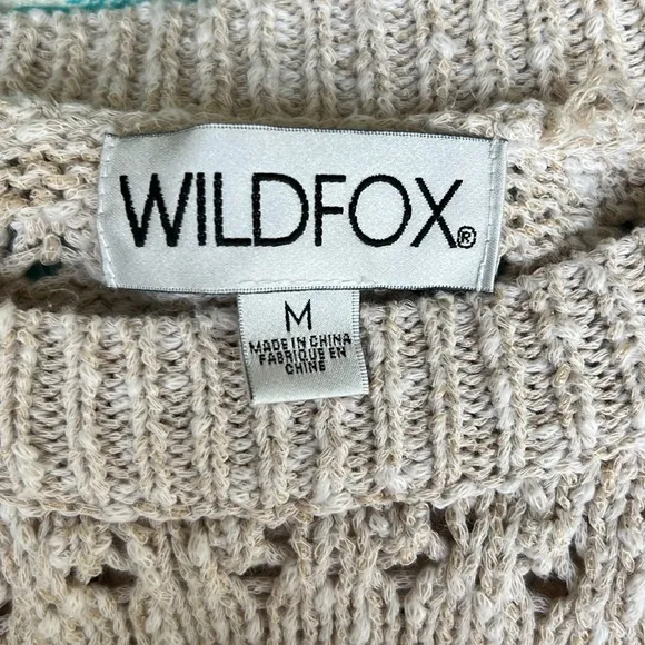 WildFox Edita Cream Oatmeal Back Corset Lace Up Sweater