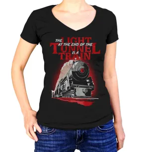 Women's The Light at The End of The Tunnel is a Train Vneck T-Shirt