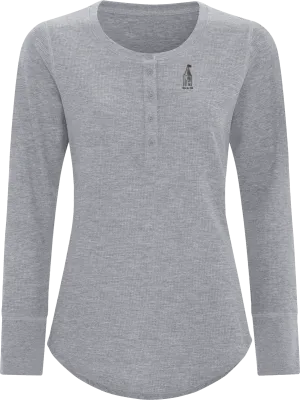 Women's Thermal Long Sleeve Henley Grey