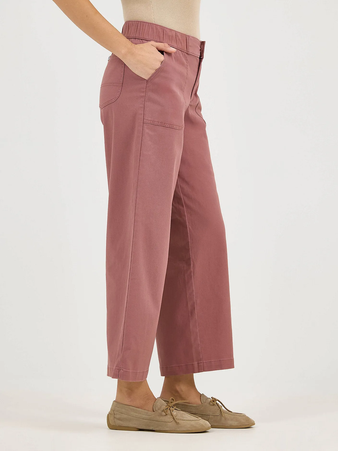 Women's Ultra Lux Comfort Wide Leg Utility Crop Pant - Henna - 112364262