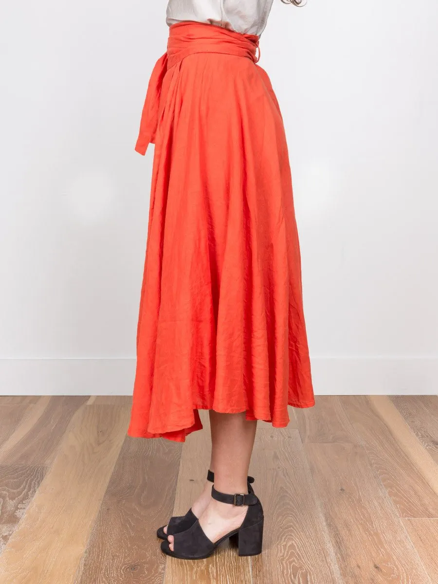 wrap skirt - paprika